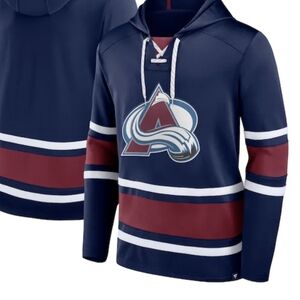 Fanatics Colorado Avalanche Jersey Style Printed Hoodie W/ Side Pockets Size XL
